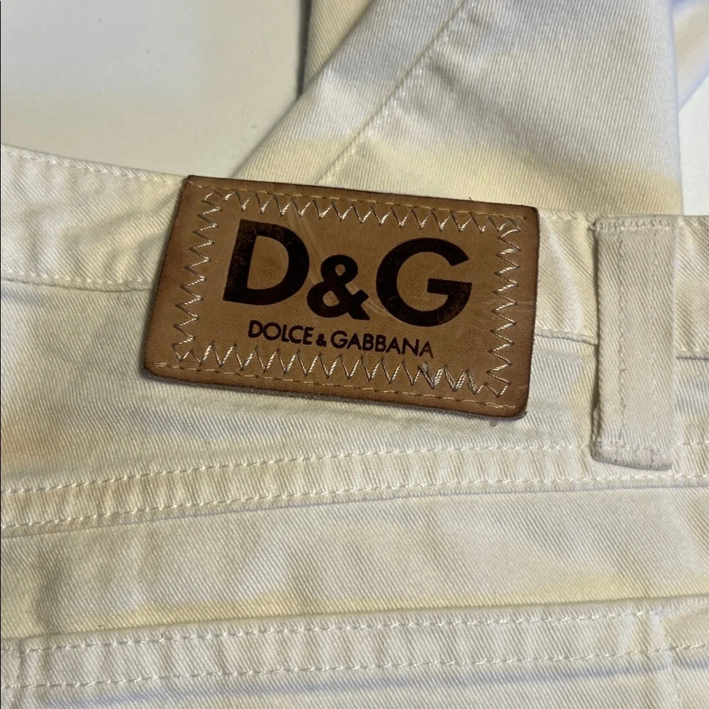 🛑 1 hour sale. Dolce & Gabbana, size 31 EU (US 10/12), White Crop Jeans - Picture 7 of 10